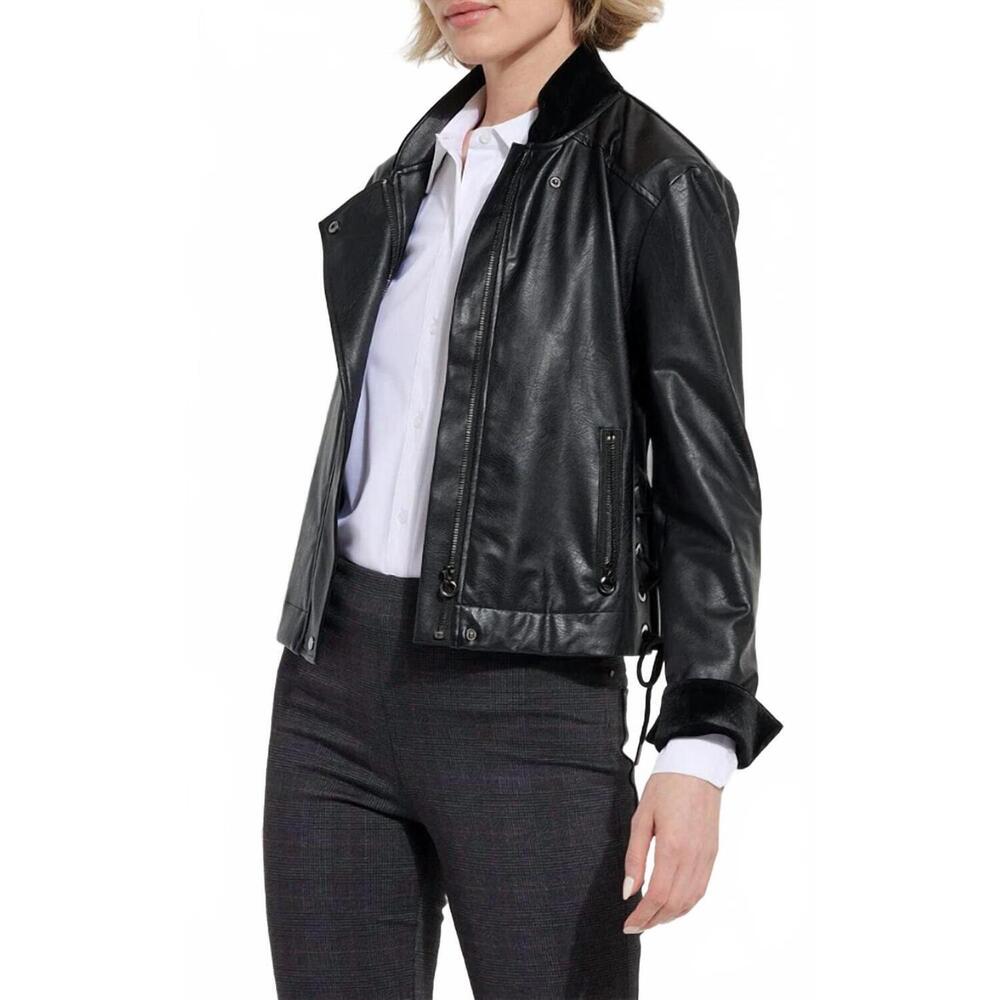NEW LYSSE sawyer moto bomber jacket in black
